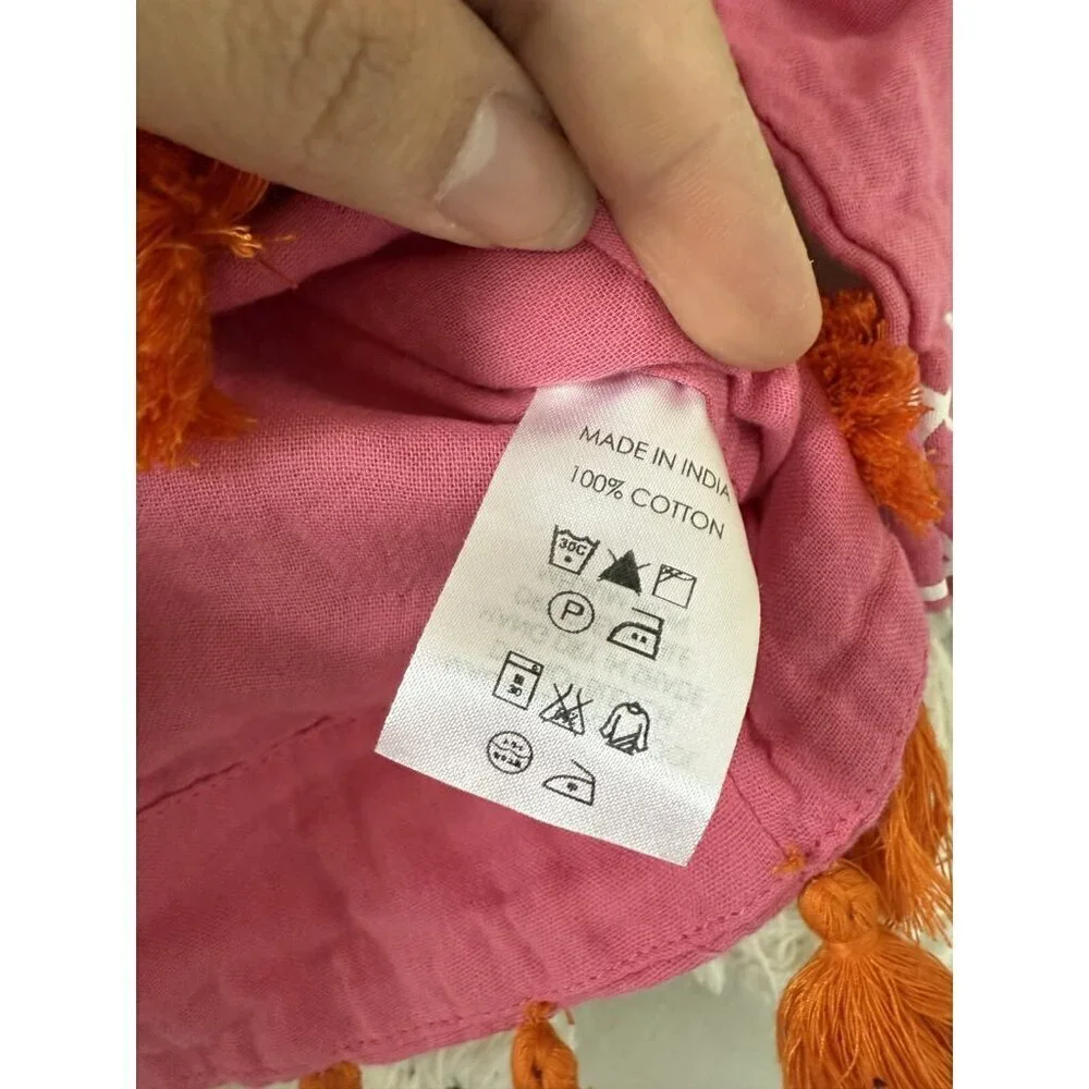 Mer St. Barth Serena Tassel Embroidered Gauze Pink Mini Little Girl Dress Boho 4